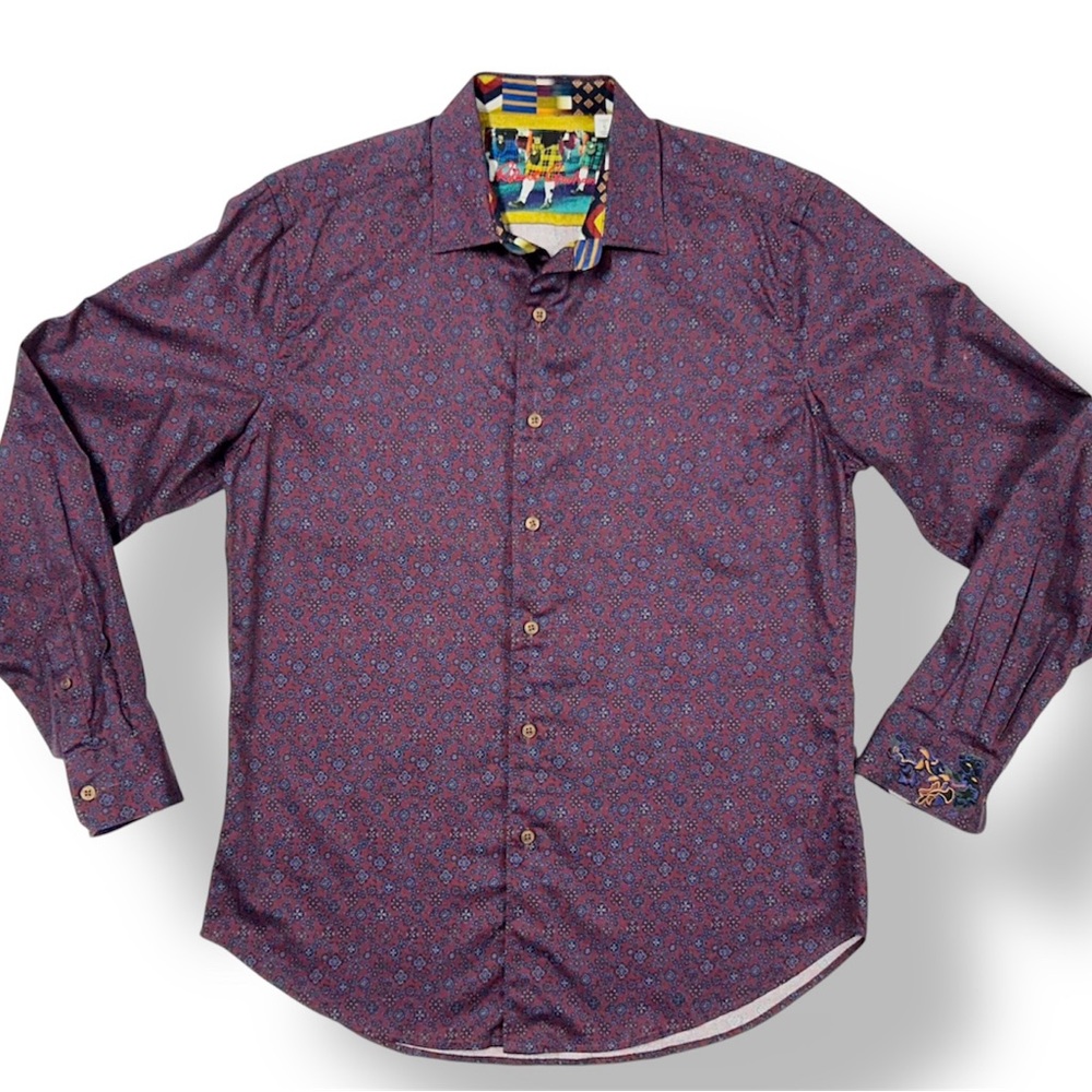 Robert Graham Patterned Dress Shirt Size Small